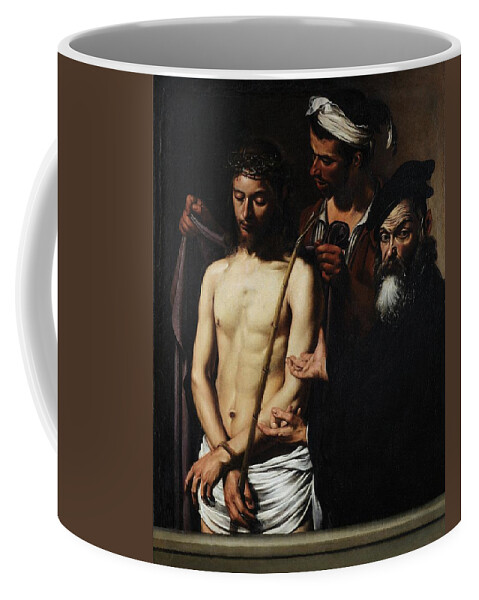 Ecce Homo Coffee Mug featuring the painting Ecce Homo 1605 by Caravaggio