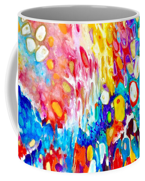 Contemporary Coffee Mug featuring the painting Edges of Eternity. Detail. Collection 5D by Helen Kagan