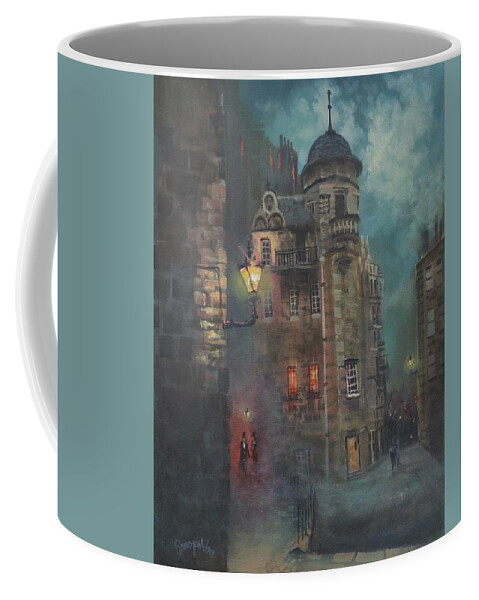 Edinburgh Coffee Mug featuring the painting Edinbrough Writers Museum by Tom Shropshire