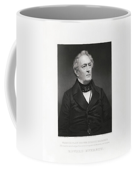Edward Everett Coffee Mug featuring the drawing Edward Everett Engraved Portrait by War Is Hell Store