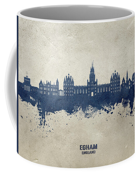 Egham Coffee Mug featuring the digital art Egham England Skyline #52 by Michael Tompsett