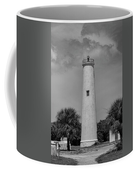 Photo For Sale Coffee Mug featuring the photograph Egmont Key Lighthouse in Monochrome by Robert Wilder Jr