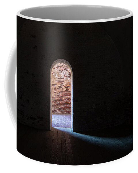 Fort Macon Coffee Mug featuring the photograph Egress - From Darkness to Light at Fort Macon by Bob Decker