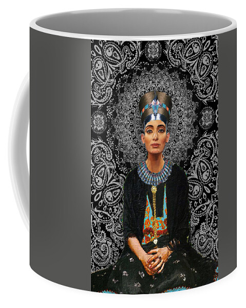 Egyptian Coffee Mug featuring the painting Egyptian Queen Nefertiti T-Shirt by Tony Rubino