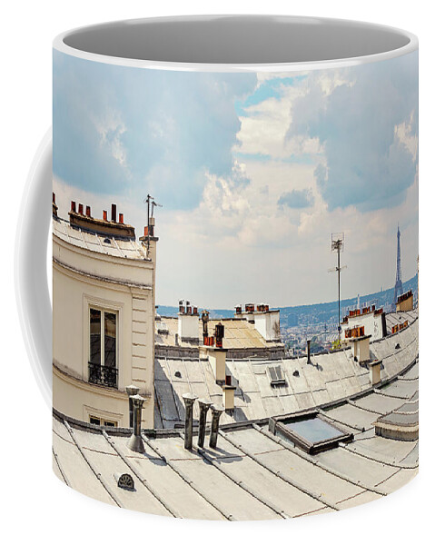 Montmartre Coffee Mug featuring the photograph Eiffel View from Montmartre by Melanie Alexandra Price