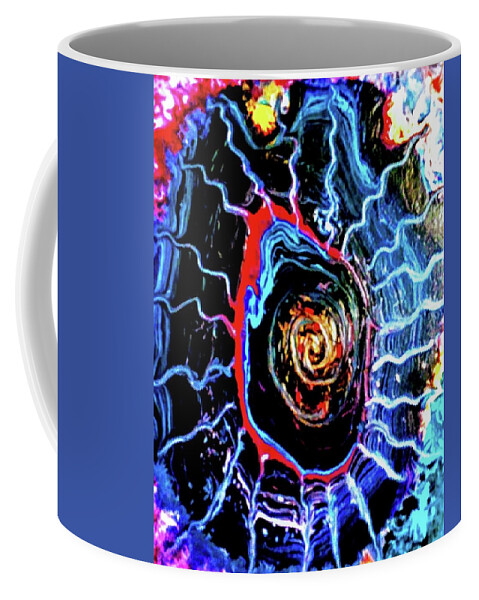 Electric Coffee Mug featuring the painting Electric Blue by Anna Adams