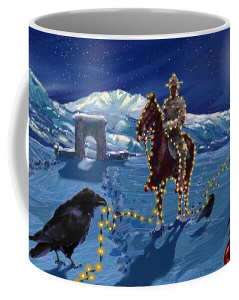 Yellowstone Coffee Mug featuring the digital art Electric Ranger by Les Herman