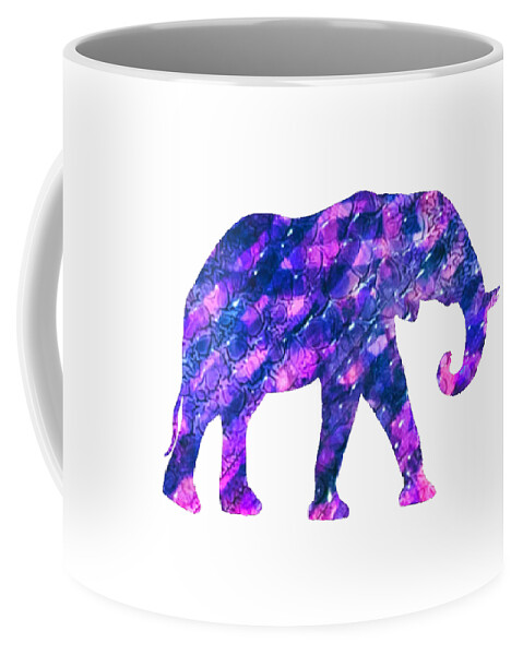 Elephant Coffee Mug featuring the mixed media Elephant Silhouette 4 by Eileen Backman