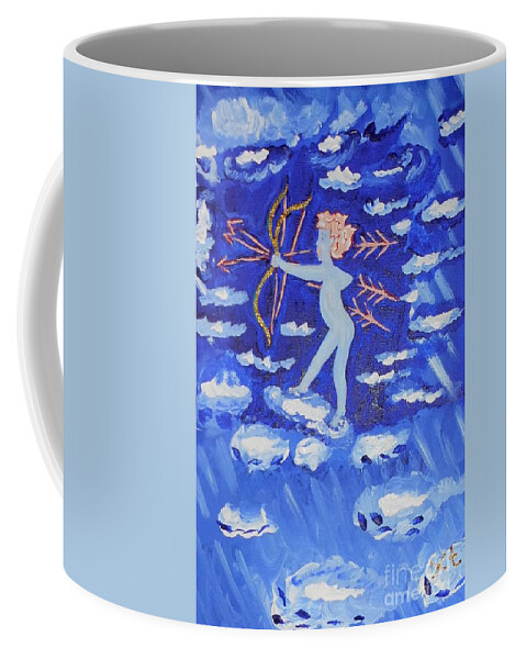 Angel Coffee Mug featuring the painting Elf Angel by Tania Stefania Katzouraki