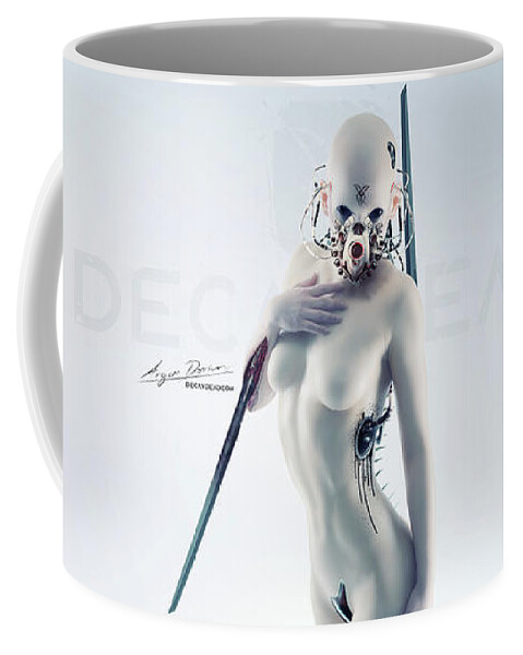 Argus Dorian Coffee Mug featuring the digital art Elina the leader of the Assassins by Argus Dorian