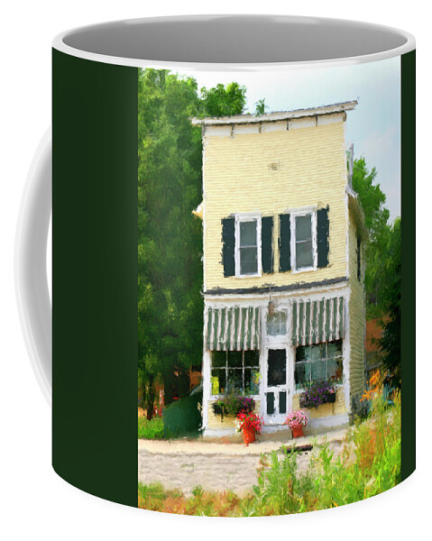 Elkhart Lake Coffee Mug featuring the digital art Elkhart Lake Visitor's Center by Stacey Carlson