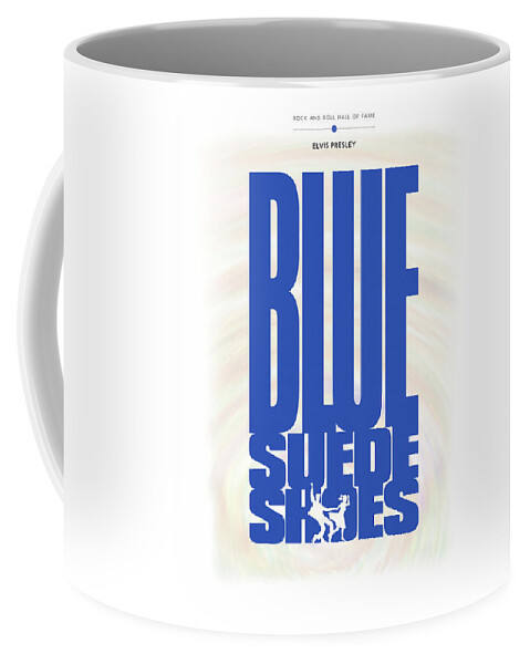 Rock And Roll Hall Of Fame Poster Coffee Mug featuring the digital art Elvis Presley - Blue Suede Shoes by David Davies
