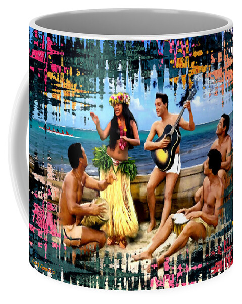 Elvis Coffee Mug featuring the mixed media Elvis Presley Digital Art Hawaii by Carl Gouveia