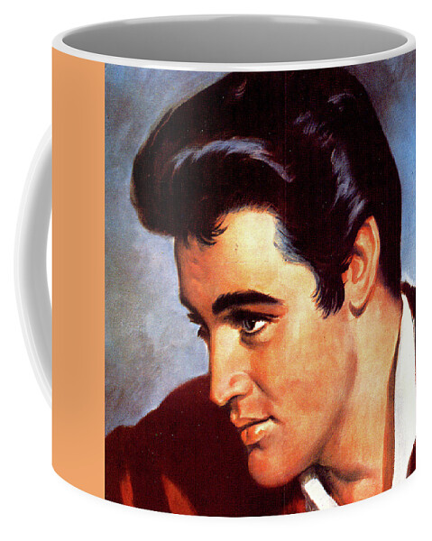 Elvis Coffee Mug featuring the mixed media Elvis Presley poster by Stars on Art