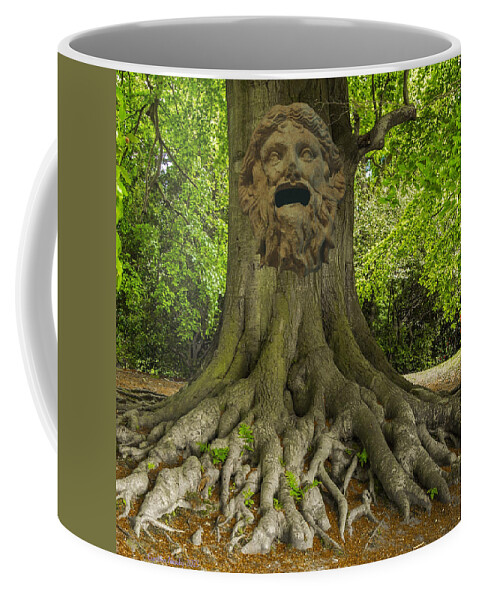 Digital Coffee Mug featuring the digital art EMA Tree Face by Cindy's Creative Corner