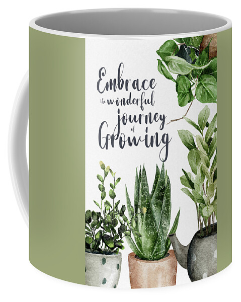 Plant Mom Coffee Mug featuring the digital art Embrace The Wonderful Journey of Growing by Sambel Pedes