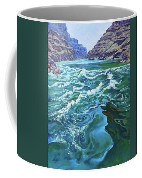Landscape Coffee Mug featuring the painting Emerald Alley by Page Holland