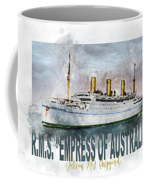 Steamship Coffee Mug featuring the digital art Empress of Australia by Geir Rosset