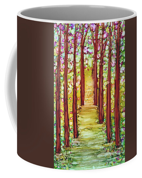 Abstract Coffee Mug featuring the painting Enchanted Forest I by Kimberly Deene Langlois