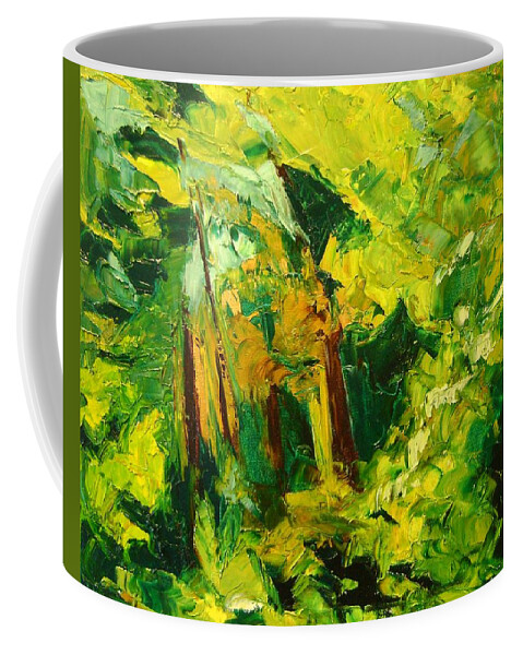 Enchanted Forest Coffee Mug featuring the painting Enchanted Forest by Therese Legere