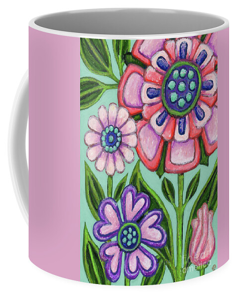Flower Coffee Mug featuring the painting Enchantment. The Wildings. Floral Painting Series by Amy E Fraser