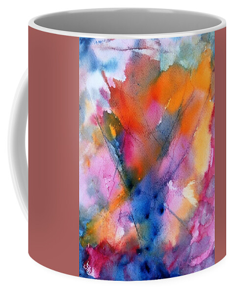 Abstract Coffee Mug featuring the painting Encounter by Dick Richards