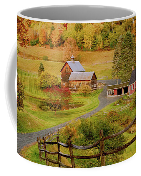 Sleepy Hollow Farm Coffee Mug featuring the photograph End of a Vermont Day in Autumn by Jeff Folger