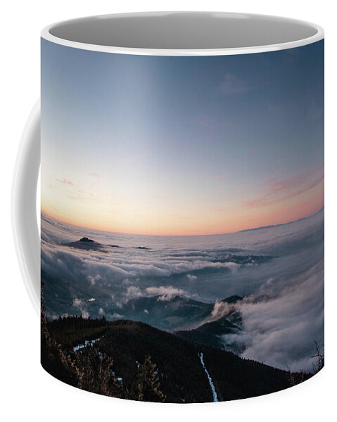 Courage Coffee Mug featuring the photograph End of day, beginning of night by Vaclav Sonnek