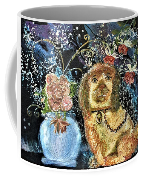 England Staffordshire Dog Coffee Mug featuring the painting England Staffordshire Dog by Lynn Raizel Lane