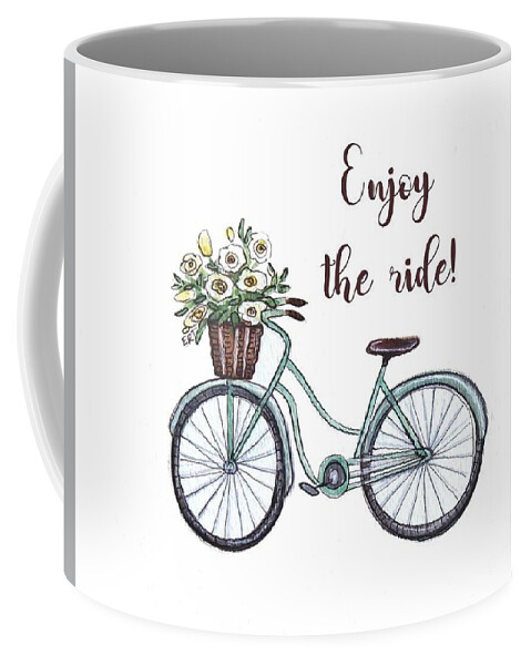 Bicycle Coffee Mug featuring the painting Enjoy the Ride by Elizabeth Robinette Tyndall