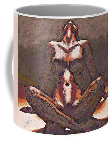 Nude Coffee Mug featuring the painting Enlightenment by Sol Luckman