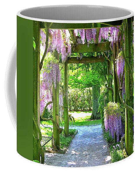 Purple Wisteria Racemes Coffee Mug featuring the photograph Entranceway to Fantasyland by Susan Maxwell Schmidt