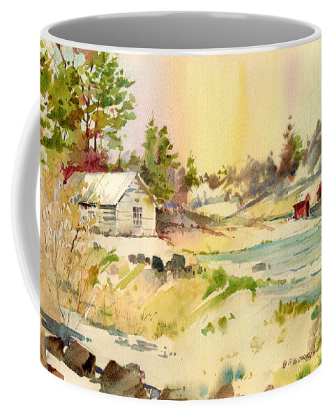 New England Scenes Coffee Mug featuring the painting Erics Flooded Bog by P Anthony Visco