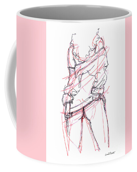 Erotic Renderings Coffee Mug featuring the drawing Erotic Art Drawings 6 by Gordon Punt