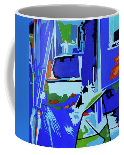 Abstract Art Coffee Mug featuring the painting Escape From Reality by Tanya Filichkin