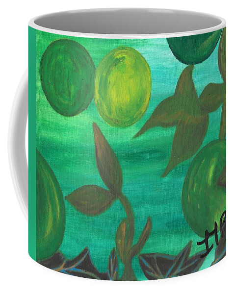 Leaves Coffee Mug featuring the painting Esoteric Garden Flow by Esoteric Gardens KN