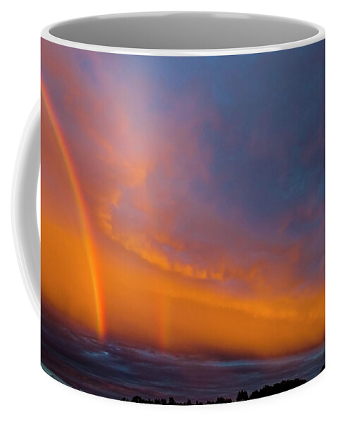 Rainbow Coffee Mug featuring the photograph Ethereal Clouds and Rainbow by Greg Reed