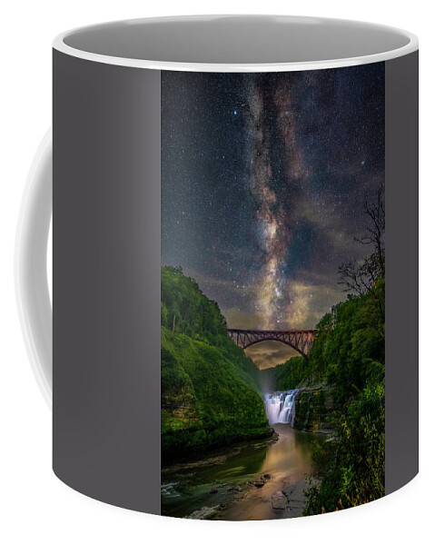 Letchworth State Park Coffee Mug featuring the photograph Ethereal Majesty Upper Falls Letchworth State park by Mark Papke