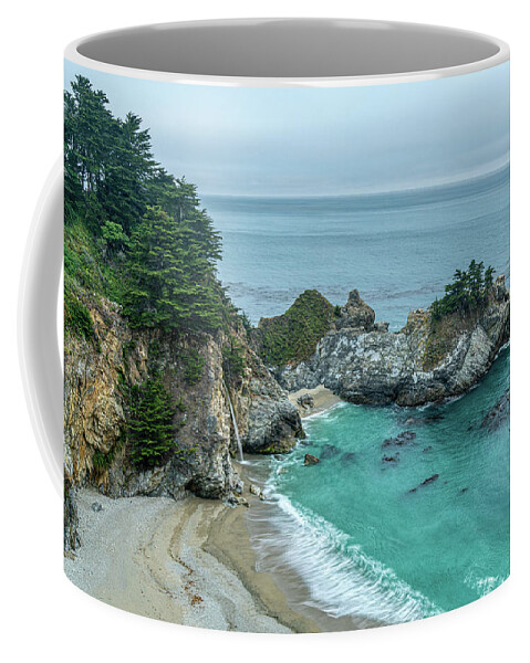 Mcway Falls Coffee Mug featuring the photograph Evening at McWay Falls - Profile by Kenneth Everett