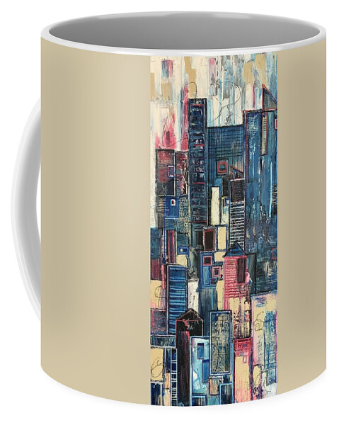 Cityscape Coffee Mug featuring the painting Evening Blush by Raji Musinipally