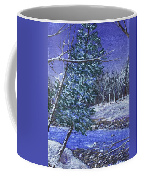 Malakhova Coffee Mug featuring the painting Evening Forest by Anastasiya Malakhova