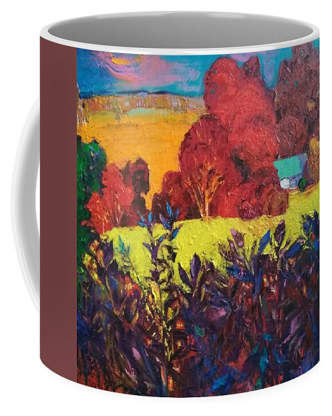 Ignatenko Coffee Mug featuring the painting Evening in Lubanichy by Sergey Ignatenko