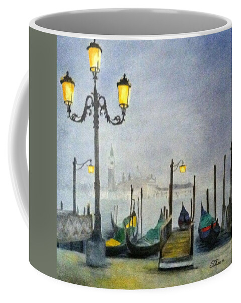 Venice Coffee Mug featuring the painting Evening in Venice by Juliette Becker