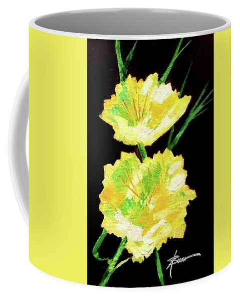 Wildflower Coffee Mug featuring the painting Evening Primrose by Adele Bower