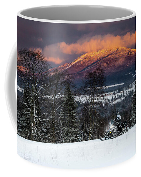 Vermont Coffee Mug featuring the photograph Evening Snow Cruise Landscape by Tim Kirchoff