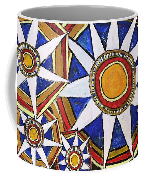 Red White And Blue Coffee Mug featuring the painting Everybody Is a Star by Cyndie Katz