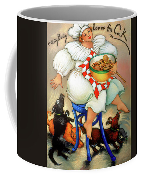 Cookies Coffee Mug featuring the painting Everybody Loves the Cook by Linda Carter Holman