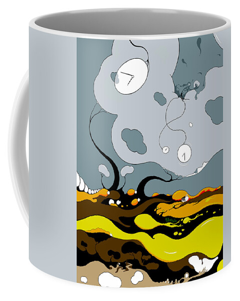Surrealism Coffee Mug featuring the drawing Exhausted by Craig Tilley