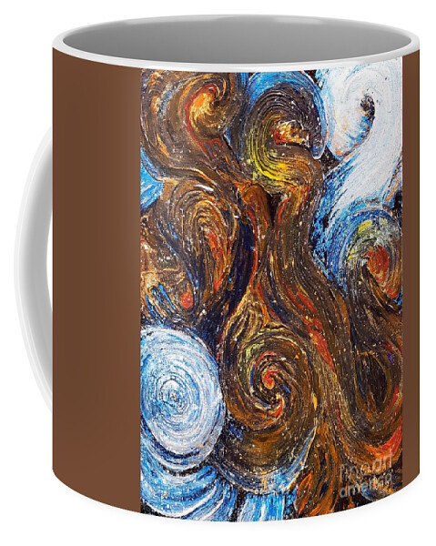 Exoplanet Coffee Mug featuring the painting Exoplanet #3 Vortices of Fire and Ice by Merana Cadorette