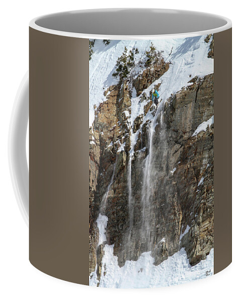 Utah Coffee Mug featuring the photograph Extreme Competition Skier - Snowbird, Utah - IMG_9912e by Brett Pelletier